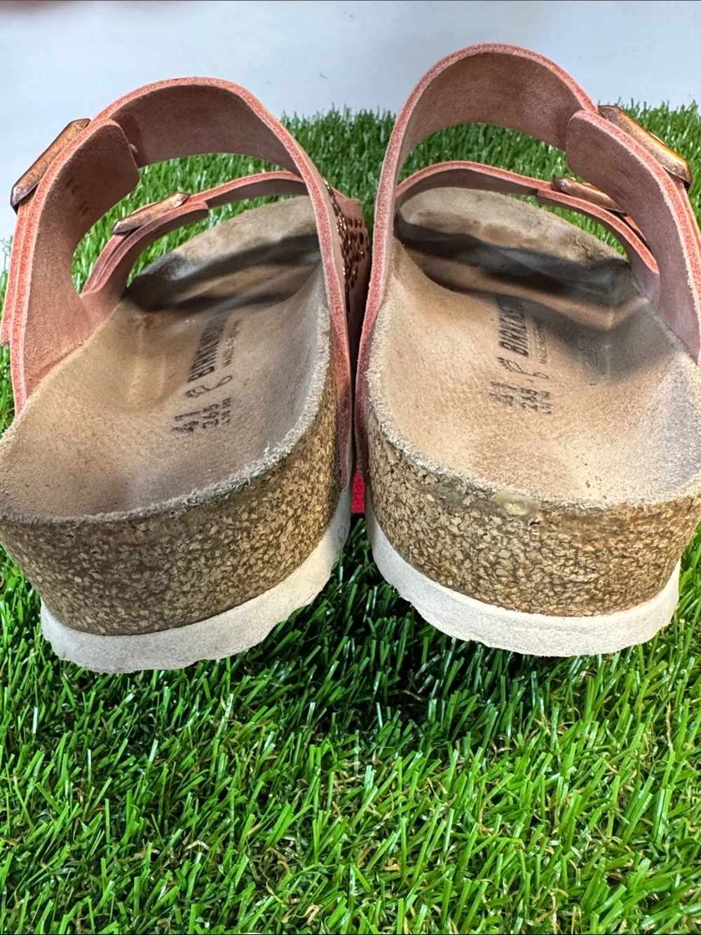 Birkenstock Arizona Rose Gold Studded Sandals